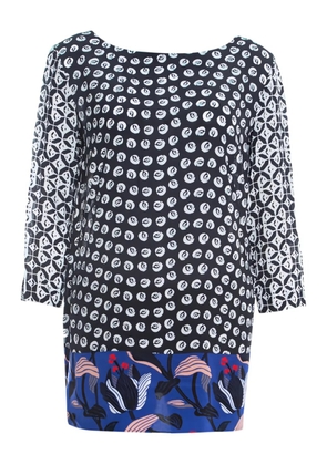 Escada Pre-Owned floral-print silk blouse - Black