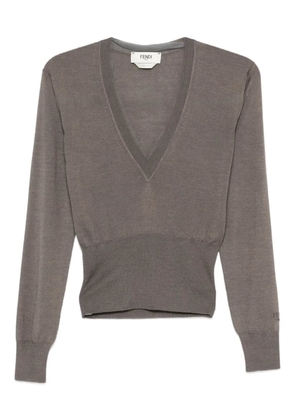 FENDI v-neck t-shirt - Neutrals