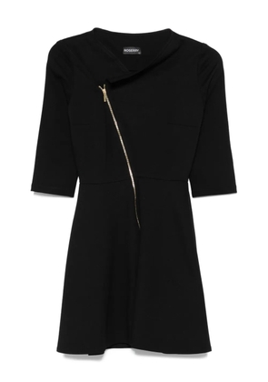 ROSERRY Chelsea diagonal-zip half-sleeve mini dress - Black