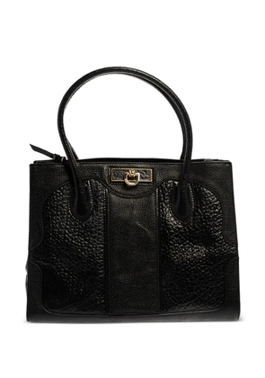 DKNY Vintage Pre-owned textured-leather tote bag - Black