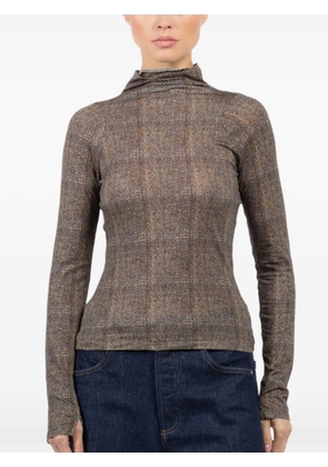 rag & bone high-neck checked top - Brown