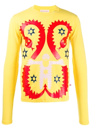 Walter Van Beirendonck Pre-Owned 2009 snake printed long-sleeved T-shirt - Yellow