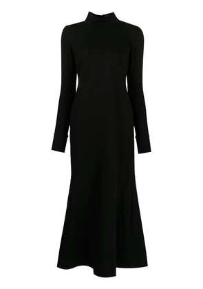Macgraw high-neck flared midi dress - Black