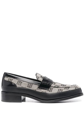 MISBHV monogram-print penny loafers - Grey