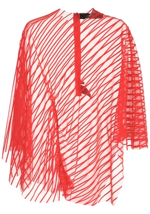 Paula Knorr velvet striped asymmetric top - Red