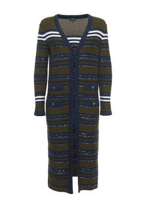 CHANEL Pre-Owned striped cardigan - Brown