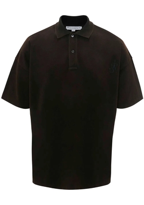 JW Anderson Anchor-embroidered cotton polo shirt - Brown