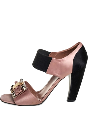 Prada Pre-Owned 100mm leather heeled sandals - Neutrals