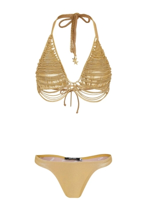 Amir Slama chain link-detail bikini set - Gold