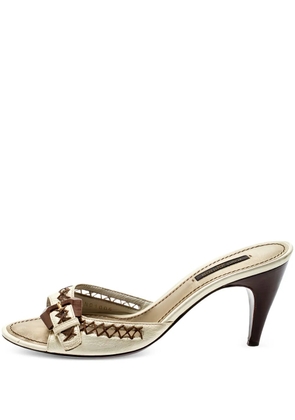 Louis Vuitton Pre-Owned 75mm leather buckled sandals - Neutrals