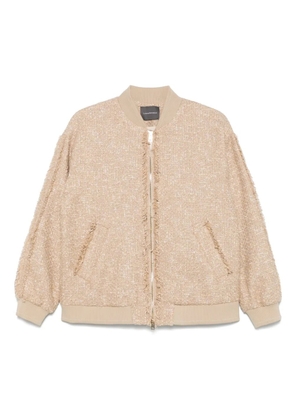 Lorena Antoniazzi tweed bomber jacket - Neutrals