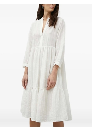 Drykorn Sorcha tiered striped midi dress - White