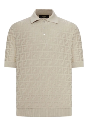 FENDI FF-motif cotton polo shirt - Neutrals