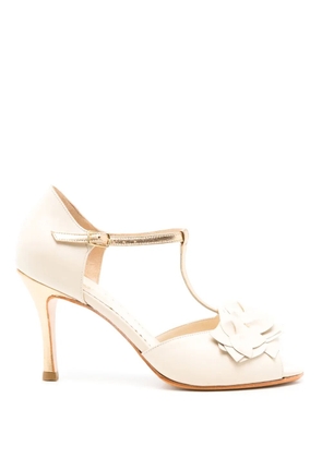 Sarah Chofakian Eve 80mm T-bar pumps - White