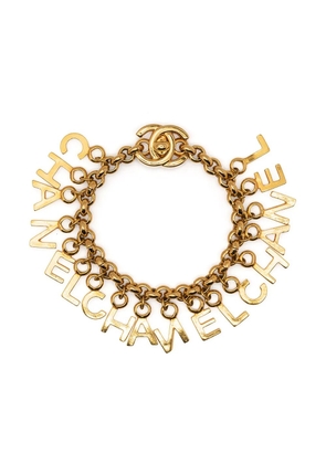 CHANEL Pre-Owned 1996 CC logo lettering bracelet - Gold