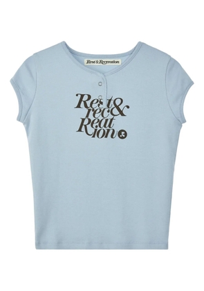 Rest&Recreation cap-sleeve logo-print t-shirt - Blue