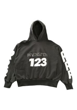RRR123 logo-print hoodie - Black