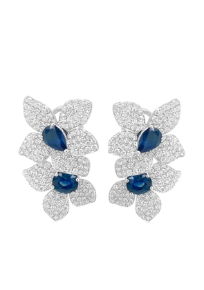 HYT Jewelry 18kt white gold diamond and sapphire clip-on earrings - Blue