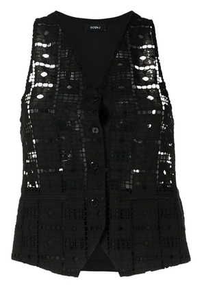 Goen.J cut out-detail vest - Black