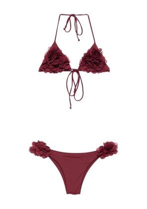 La Reveche Shayna flower-embellished bikini - Red