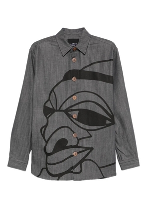 Labrum London Nomoli-print denim shirt - Grey