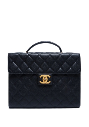 CHANEL Pre-Owned 1997-1999 diamond-quilted briefcase - Black