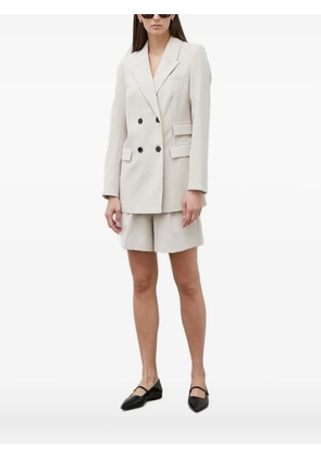 Bruuns Bazaar Brassica BB Linda double-breasted puff-sleeve blazer - Neutrals