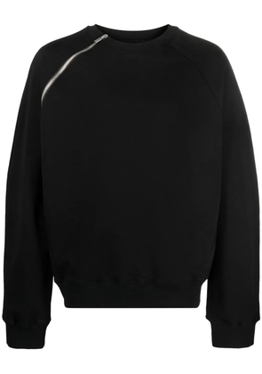 HELIOT EMIL zip-detail cotton jumper - Black