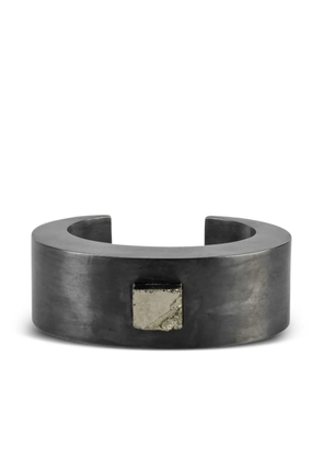 Parts of Four sterling-silver Crescent pyrite-embellished bracelet