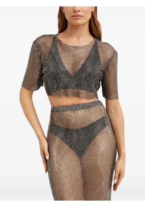 Santa Brands studded mesh top - Silver