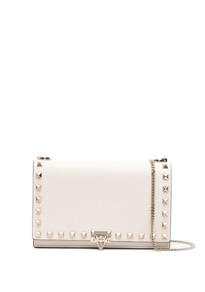 Valentino Garavani Rockstud leather crossbody bag - Neutrals