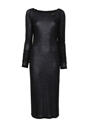 Miu Miu logo-patch midi dress - Black