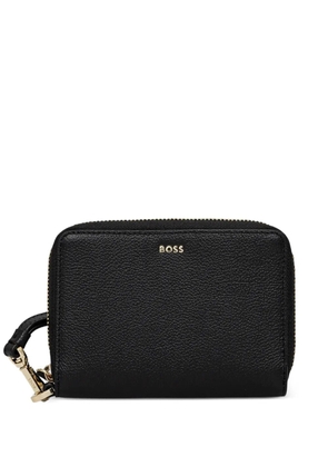BOSS zip-around leather wallet - Black