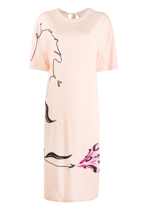 Marni floral-print T-shirt dress - Pink
