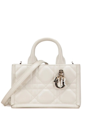 Christian Dior Pre-Owned 2024 Mini Calfskin Macrocannage Book Tote satchel - White