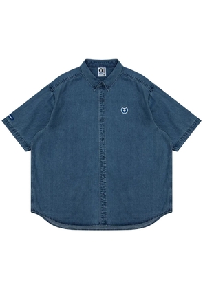 AAPE BY *A BATHING APE® logo-applique denim shirt - Blue