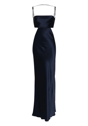 Michelle Mason plunge back silk dress - Blue