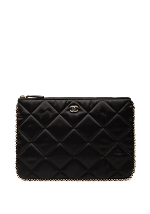 CHANEL Pre-Owned 2019 CC Quilted Satin Chain Around clutch bag - Black