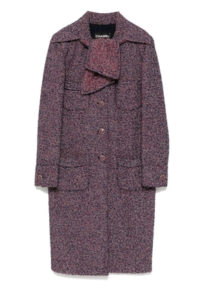 CHANEL Pre-Owned 2016 tweed coat - Blue