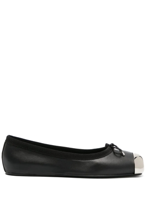 Alexander McQueen metal-toecap leather ballerina shoes - Black