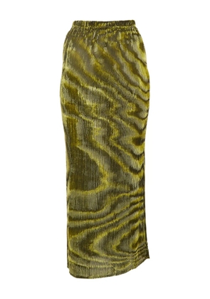 Ronny Kobo devoré pleated maxi skirt - Green