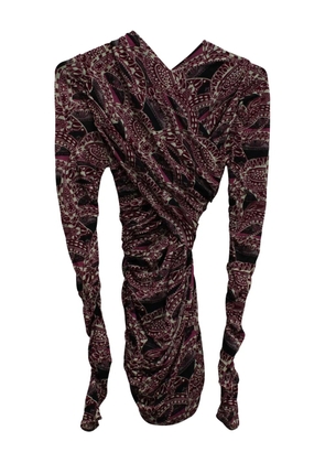 Isabel Marant Vintage paisley-print ruched mini dress - Purple