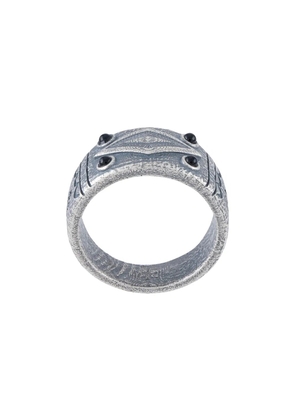 Nialaya Jewelry engraved vintage onyx ring - Silver