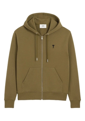 AMI Paris Ami De Coeur zip-up hoodie - Green