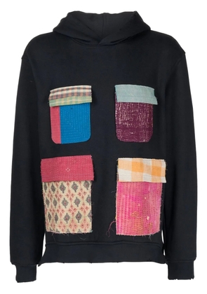 Alchemist patchwork cotton hoodie - Black