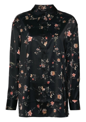 AllSaints Louisa floral-print satin shirt - Black