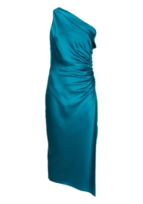 Michelle Mason gathered-detail silk dress - Blue