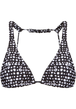 Amir Slama graphic-print bikini top - Black