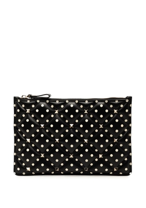 Valentino Garavani Pre-Owned 2000-2017 Leather Polka Dot Rockstud clutch bag - Black
