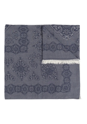 ETRO paisley-print fringed scarf - Blue